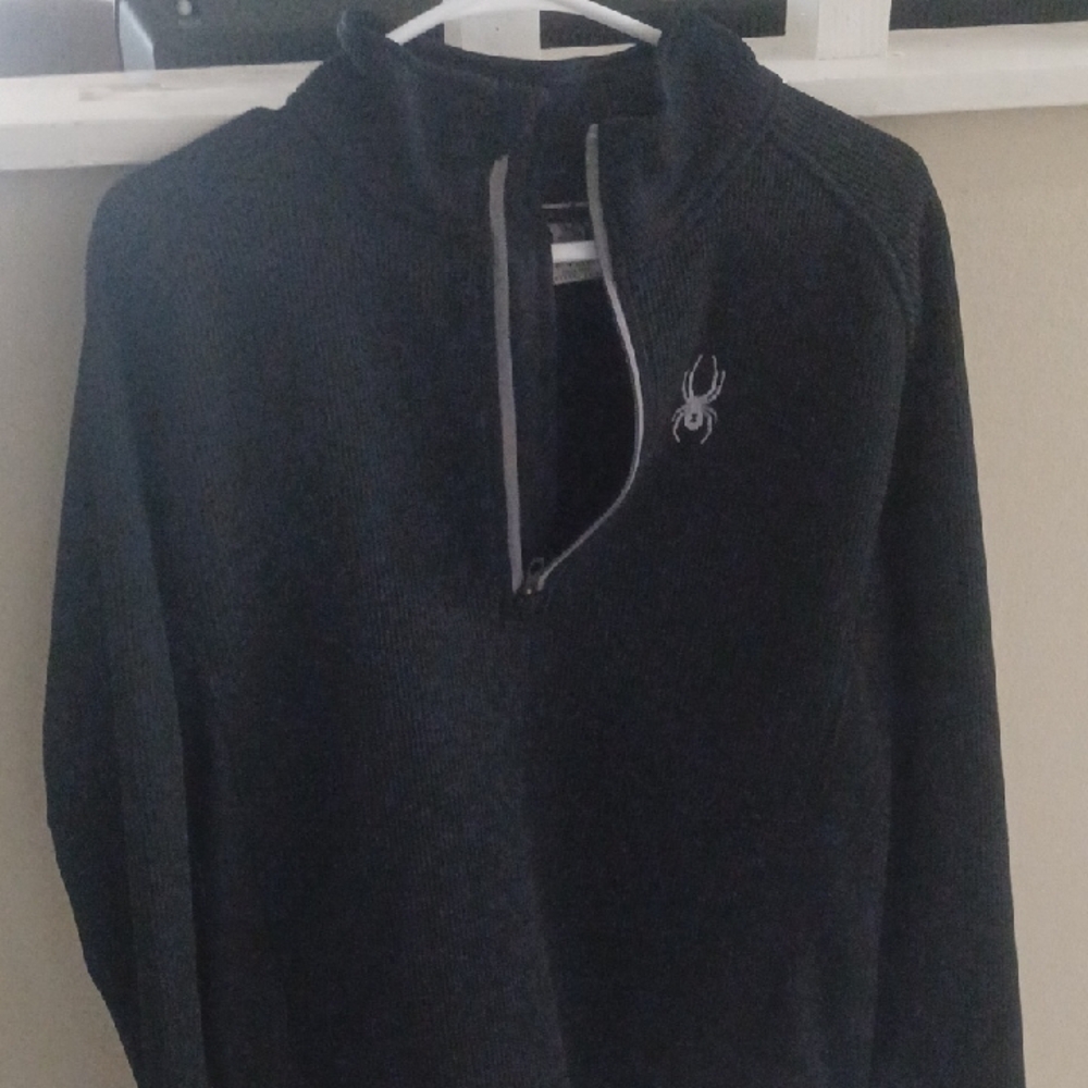 Spyder Men's Dark Gray Zip-Up Sweater